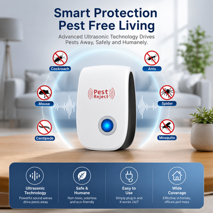 Pest Reject™ –All-in-One Ultrasonic Pest Repeller (Buy 1 Get 1 Free)